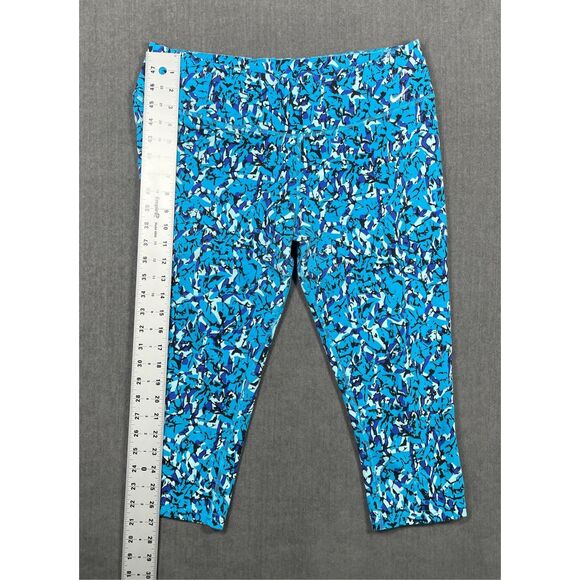 Nike Dri-FIT Leggings Women XL Blue Cropped Activewear Athleisure Gym Training - Picture 5 of 10